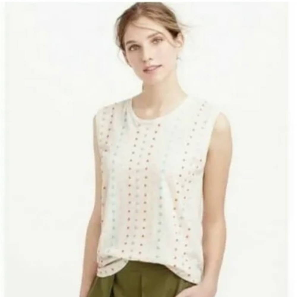 NWT J. Crew stacked sequin tank top, sz XXS